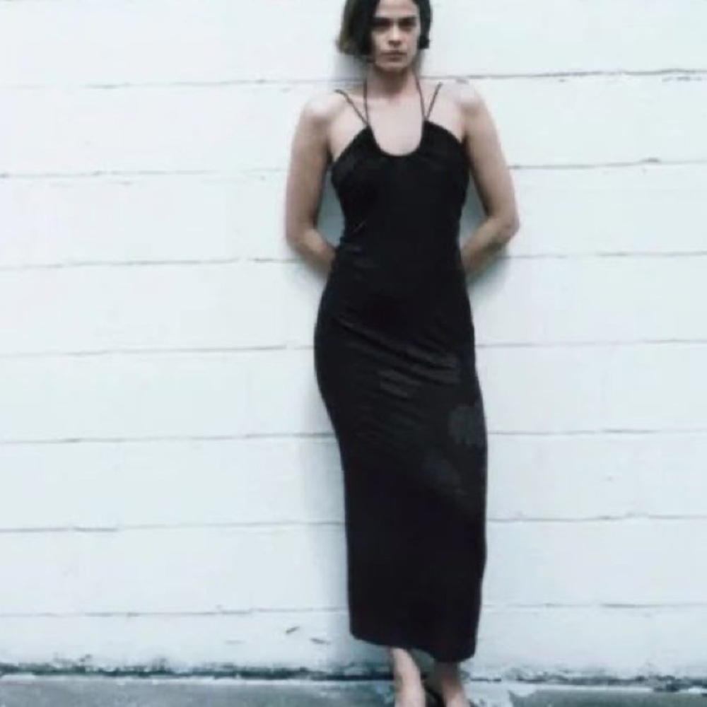 Zara Black Jacquard Dress